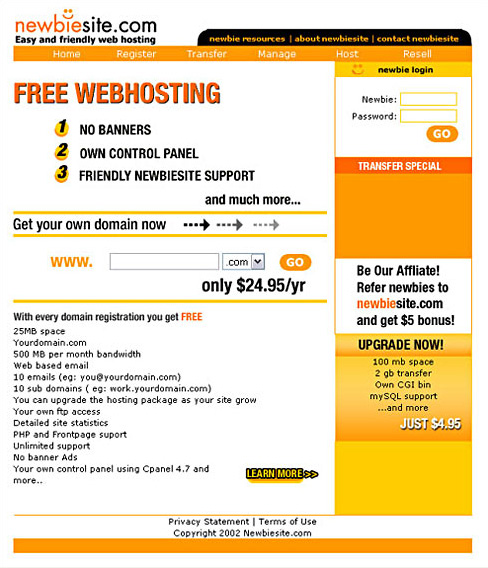 newbiesite.com web design