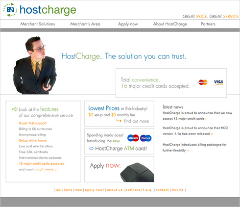 Web design for Hostcharge