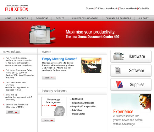 Fuji Xerox Singapore website visual I